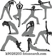Woman Yoga Exercise Poses Healthy Woman Yoga Exercise Poses Healthy