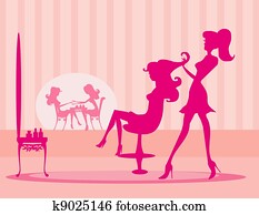 אישה, ב, סלון של יופי