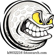 golf- kugel, gesicht, karikatur, vektor, bild golf- kugel, gesicht, karikatur, vektor, bild