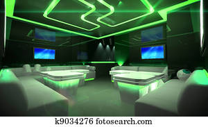 grün, cyber, innere, zimmer