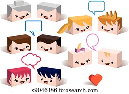 3D family avatars, vector 3D family avatars, vector
