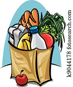 shopping bag with food