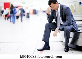 worried businessman lost his luggage worried businessman lost his luggage