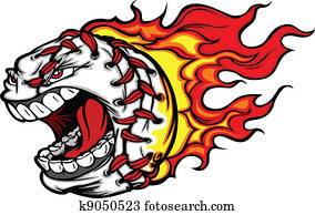 flamejante, basebol, ou, softball, grito
