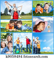 glad familie, collage.