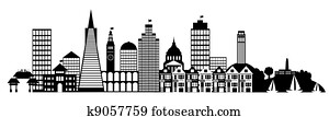San Francisco City Skyline Panorama Clip Art San Francisco City Skyline Panorama Clip Art