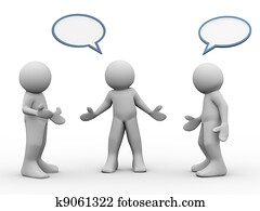 3d, las personas hablar