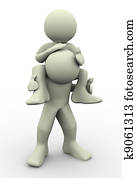 3d people shoulder ride 3d people shoulder ride