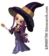 Cute Toon Female Wizard Cute Toon Female Wizard