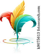 creative art concept with color feathers creative art concept with color feathers