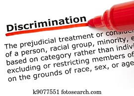 Discrimination underlined with red marker