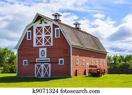 Old Red Barn on Farm Old Red Barn on Farm