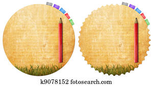 Pencil on Old paper and reminder note Pencil on Old paper and reminder note