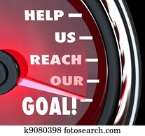 ayuda, nosotros, alcance, nuestro, meta, velocímetro, fundraiser, apoyo