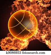 Basketball in fire Basketball in fire