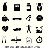 Fitness and diet icon set Fitness and diet icon set