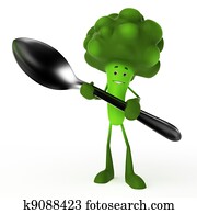 Food character - broccoli Food character - broccoli