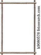 frame made from rope on white background frame made from rope on white background