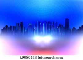 office buildings and technology concept