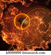 tennis racket in fire tennis racket in fire