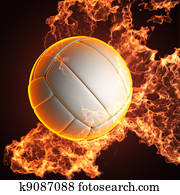 Volleyball ball in fire Volleyball ball in fire