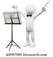3D conductor leading the orchestra 3D conductor leading the orchestra