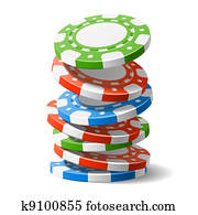 Falling casino chips