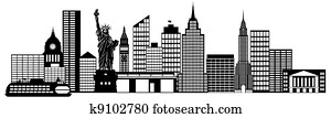 New York City Skyline Panorama Clip Art New York City Skyline Panorama Clip Art