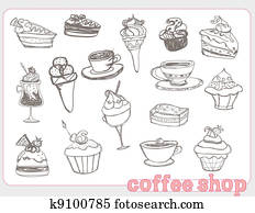sweet dessert coffee doodle sweet dessert coffee doodle