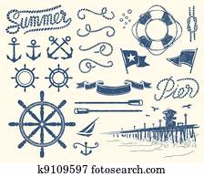 Vintage nautical set Vintage nautical set