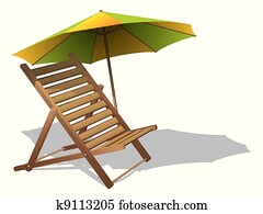 Beach chair with umbrella