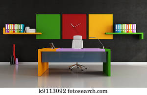 buntes, modernes, büro