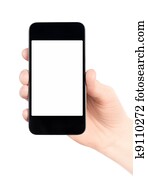 Mobile Smart Phone In Hand Isolated