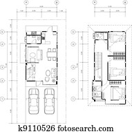 woning, plan, vector