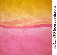 grunge yellow  and pink abstract wave square background