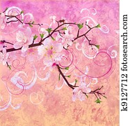 peach pink colors blooming cherry tree grunge background peach pink colors blooming cherry tree grunge background