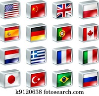 vlag, iconen, knopen