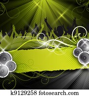 ירוק, וקטור, מפלגה, עצב