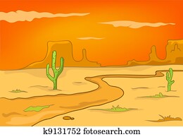 Cartoon Nature Landscape Desert Cartoon Nature Landscape Desert