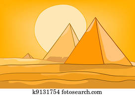 Cartoon Nature Landscape Pyramid Cartoon Nature Landscape Pyramid