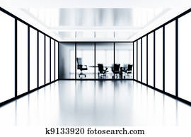 konferenzzimmer, und, glas, windows, in, modernes, bürogebäude