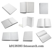 leaflet notebook textbook white blank paper template