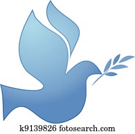 לבן, יונה, עם, ענף של זית