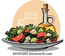 legume fresco, salada, e, azeite oliva