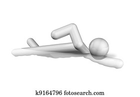 Swimming 3D symbol Swimming 3D symbol
