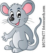 cute, caricatura, rato