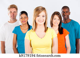 grupa, od, rozmaity, ludzie, portret