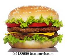 big hamburger isolated on white big hamburger isolated on white