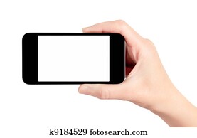 Mobile Smart Phone In Hand Isolated Mobile Smart Phone In Hand Isolated