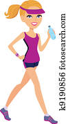 Blond Girl Preparing for Marathon Blond Girl Preparing for Marathon